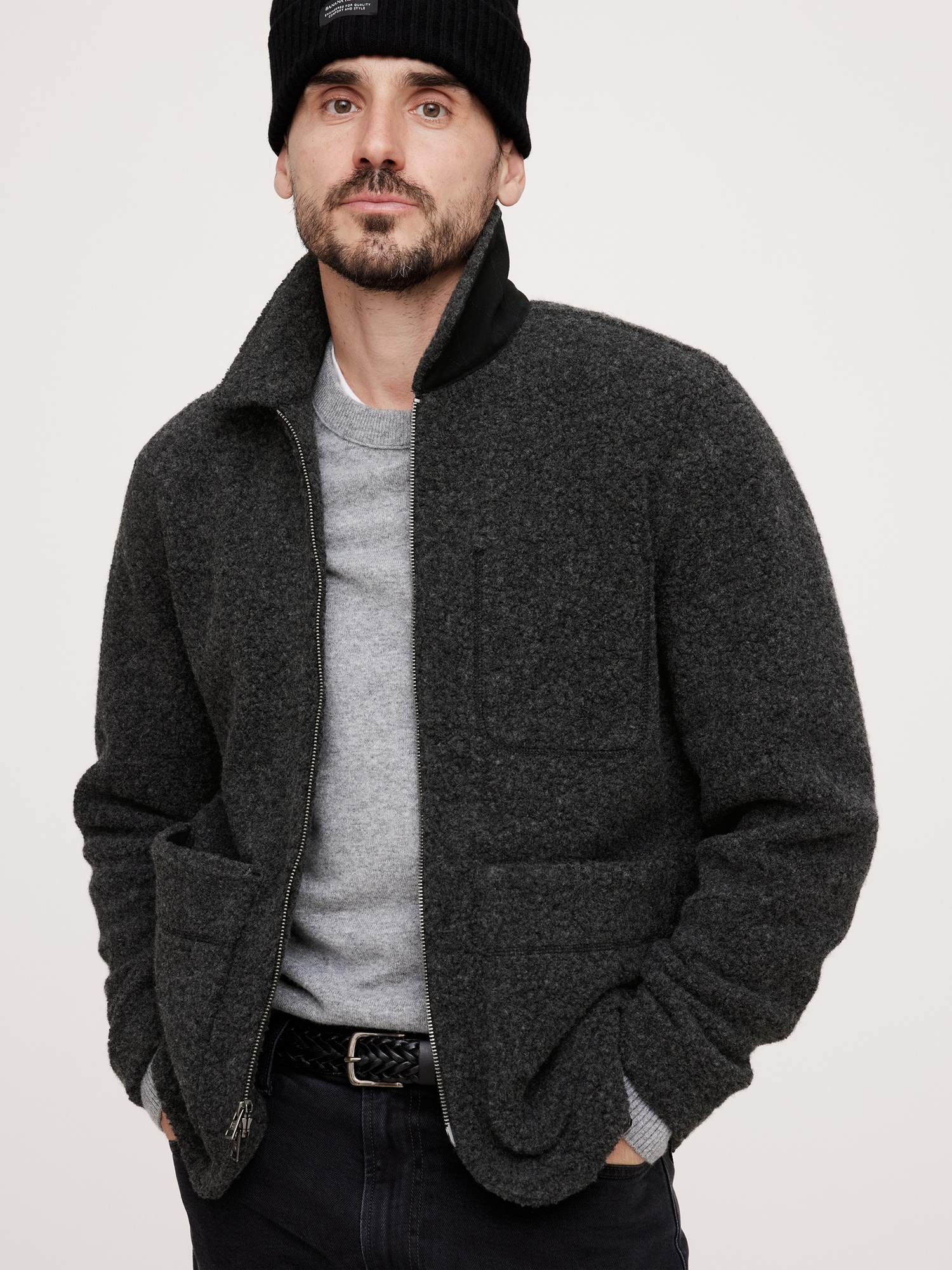 Wool-Blend Sherpa Chore Coat