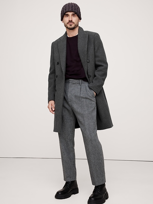 Italian Melton Double-Breasted Topcoat | Banana Republic