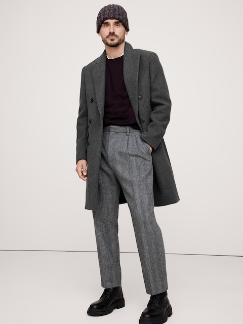 Italian Melton Double-Breasted Topcoat