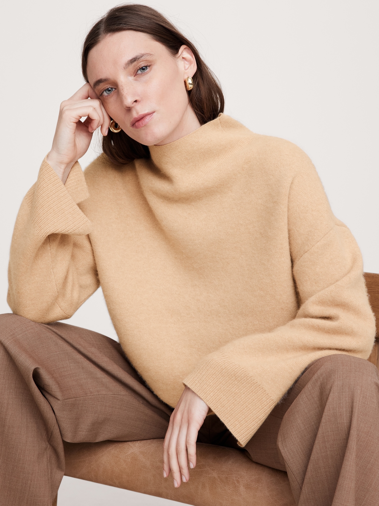 Double-Faced Cashmere Sweater with Vented Back