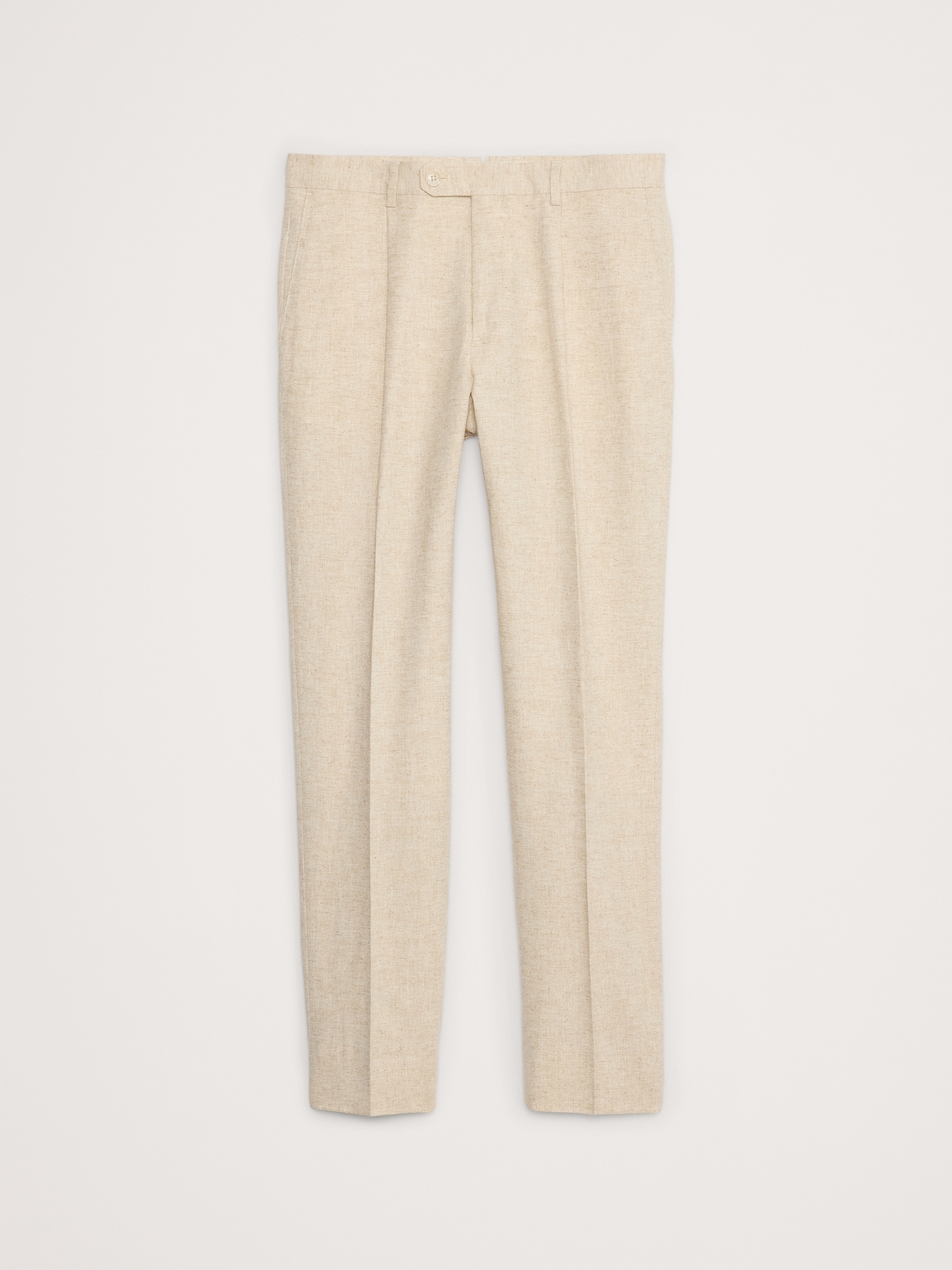 Herringbone Cotton-Linen Slim Suit Pant