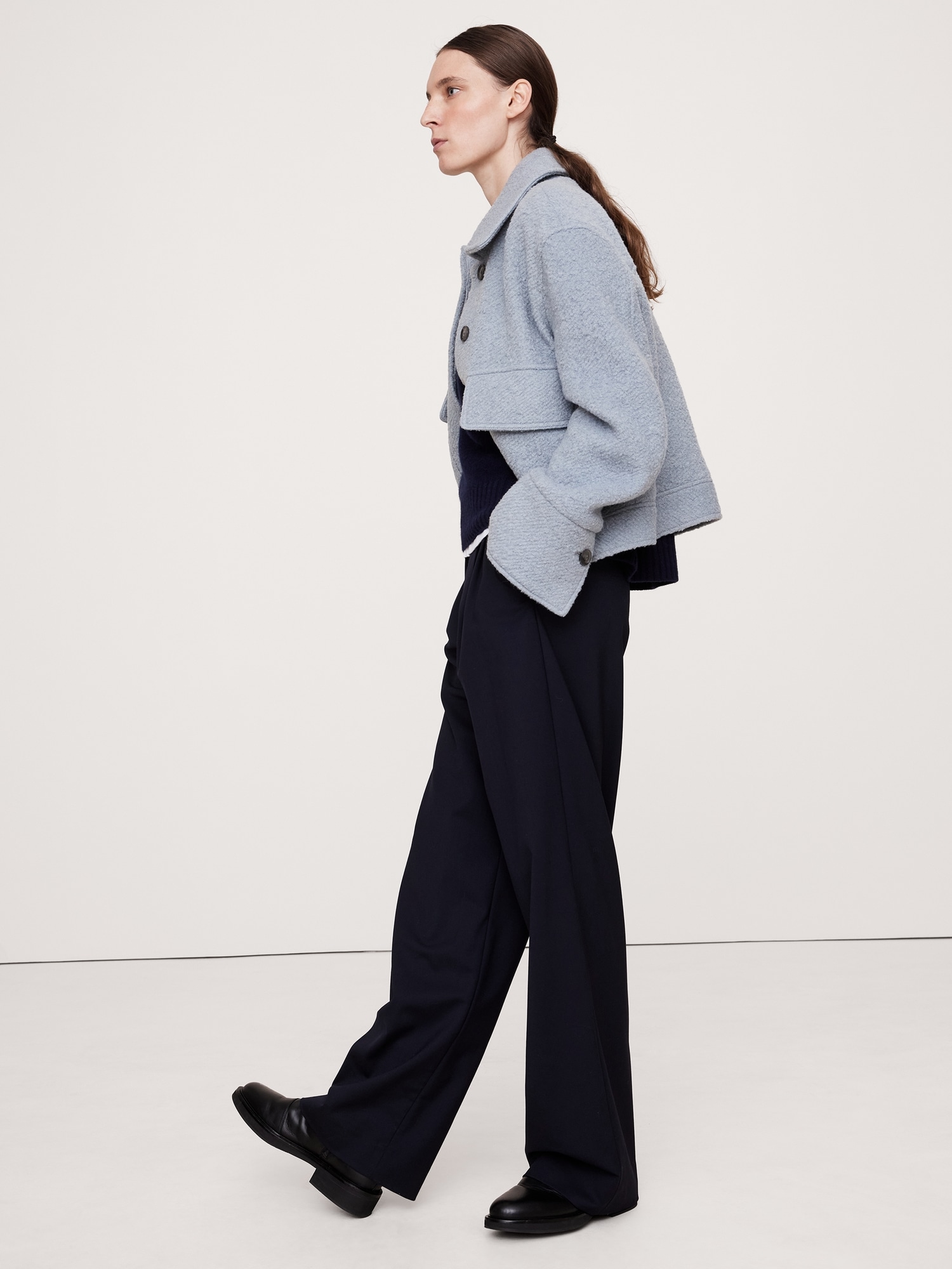 Soho High-Rise Wide-Leg Italian Wool Pant