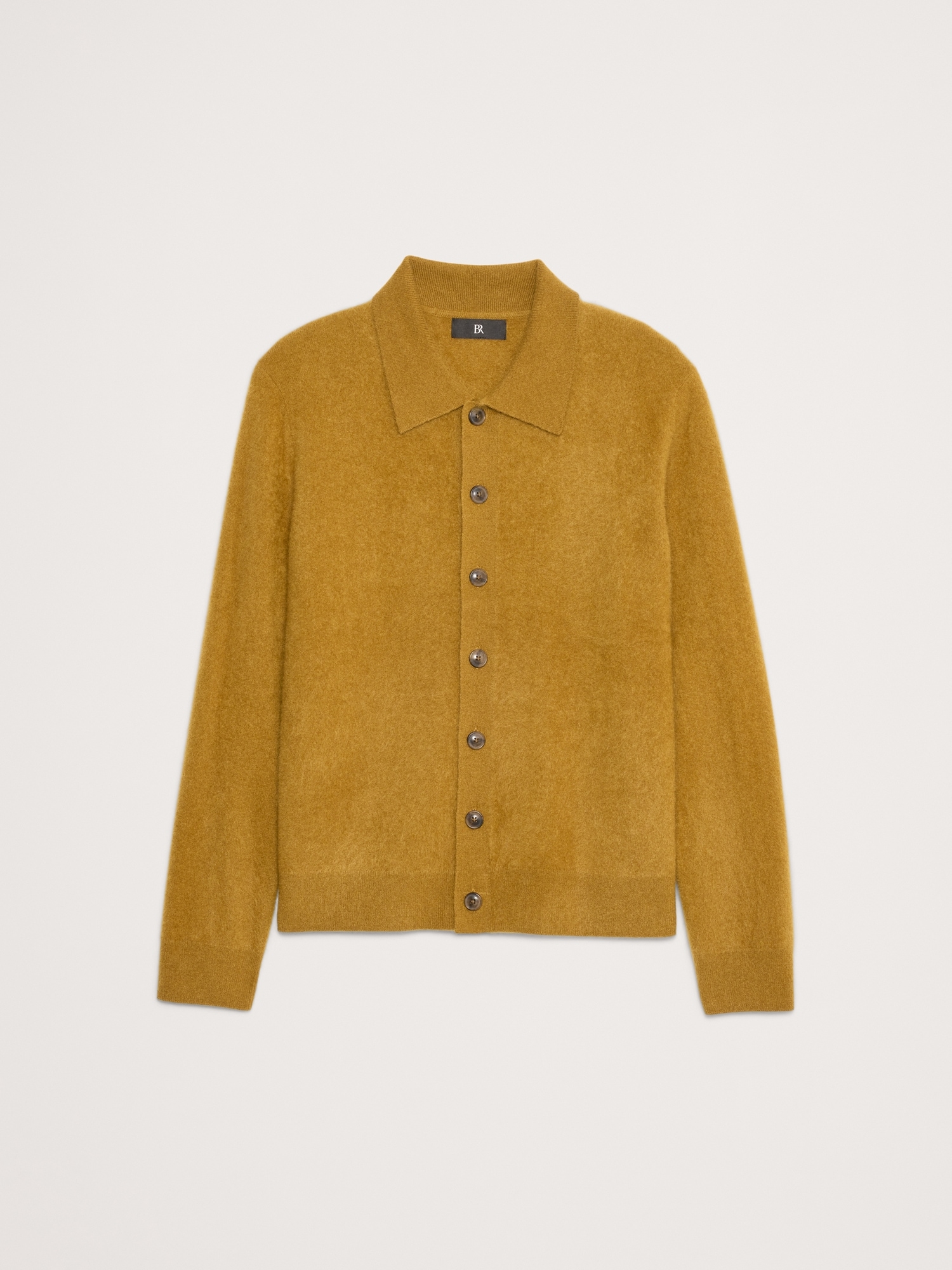 Brushed Cashmere Polo Cardigan