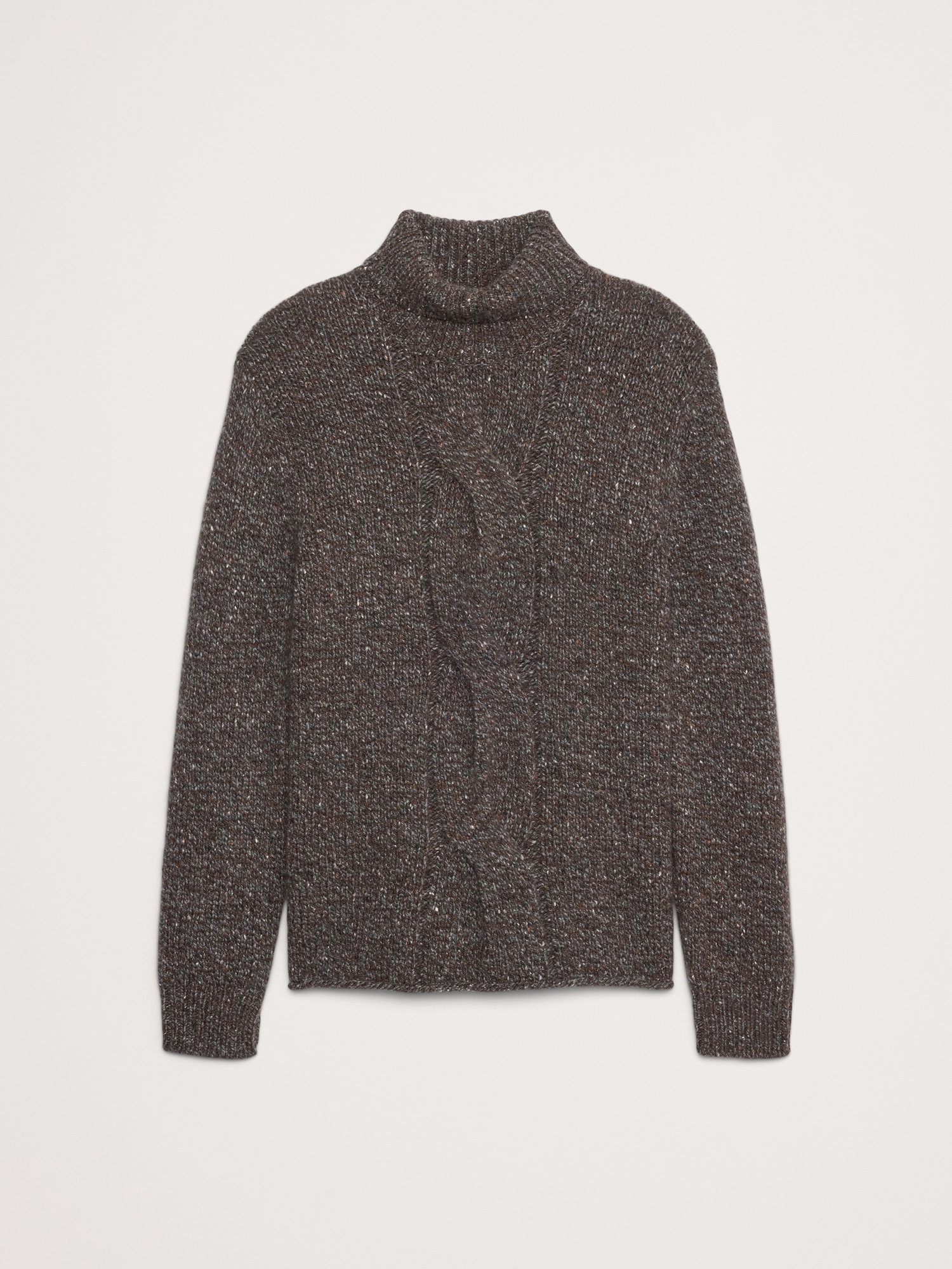 Merino-Cashmere Cable-Knit Turtleneck Sweater