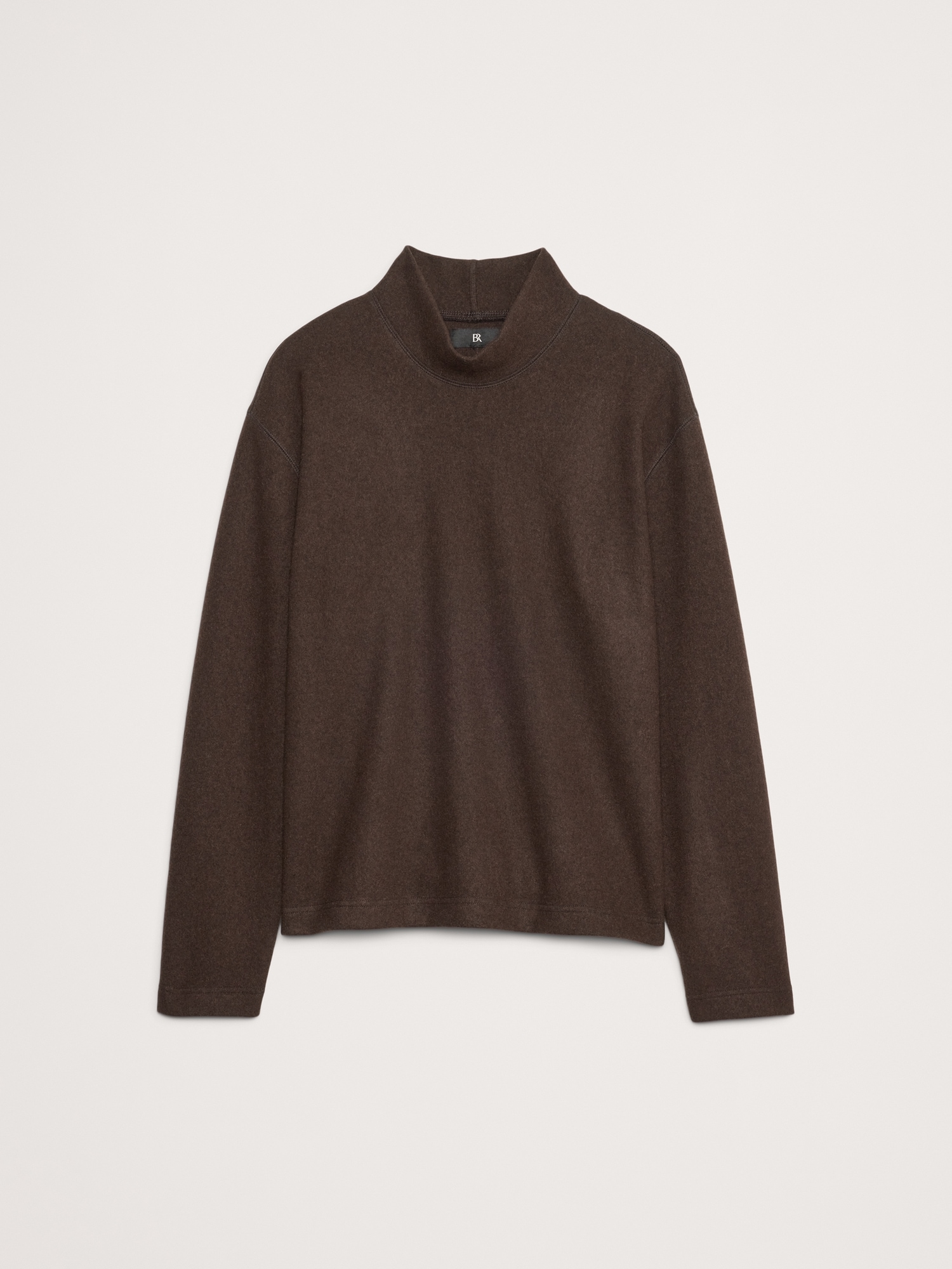 Brushed Mock-Neck Sweatshirt With Wool