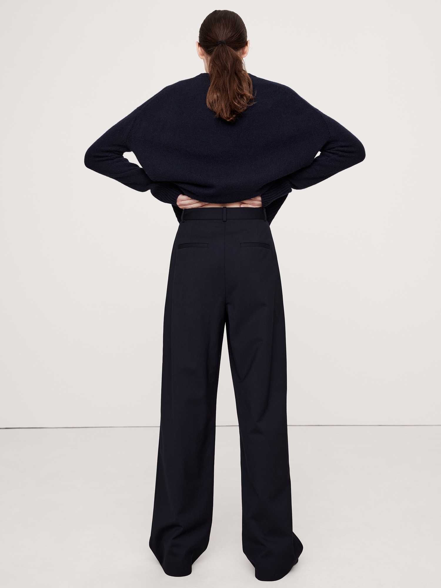 High-Rise Wide-Leg Wool Pant