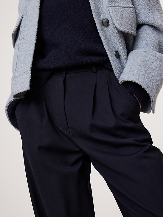 Soho High-Rise Wide-Leg Italian Wool Pant | Banana Republic