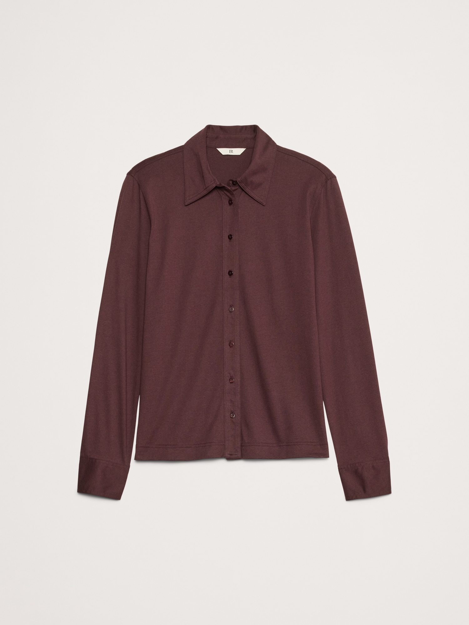 Silky Cotton Long-Sleeve Button-Down Shirt