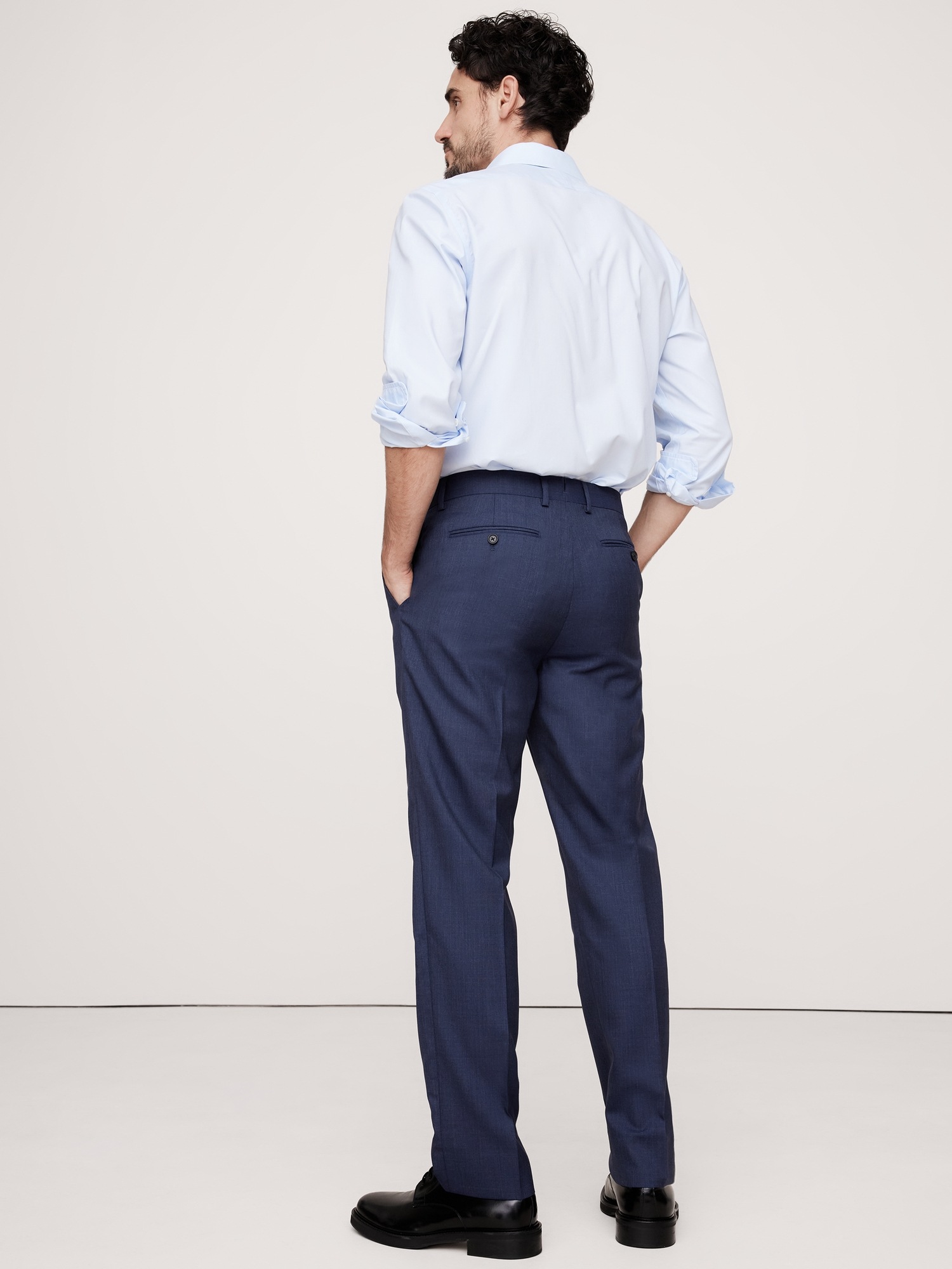 Мужские брюки Banana Republic Signature Italian Rustico Suit Pant, цвет: Синий — фото 2