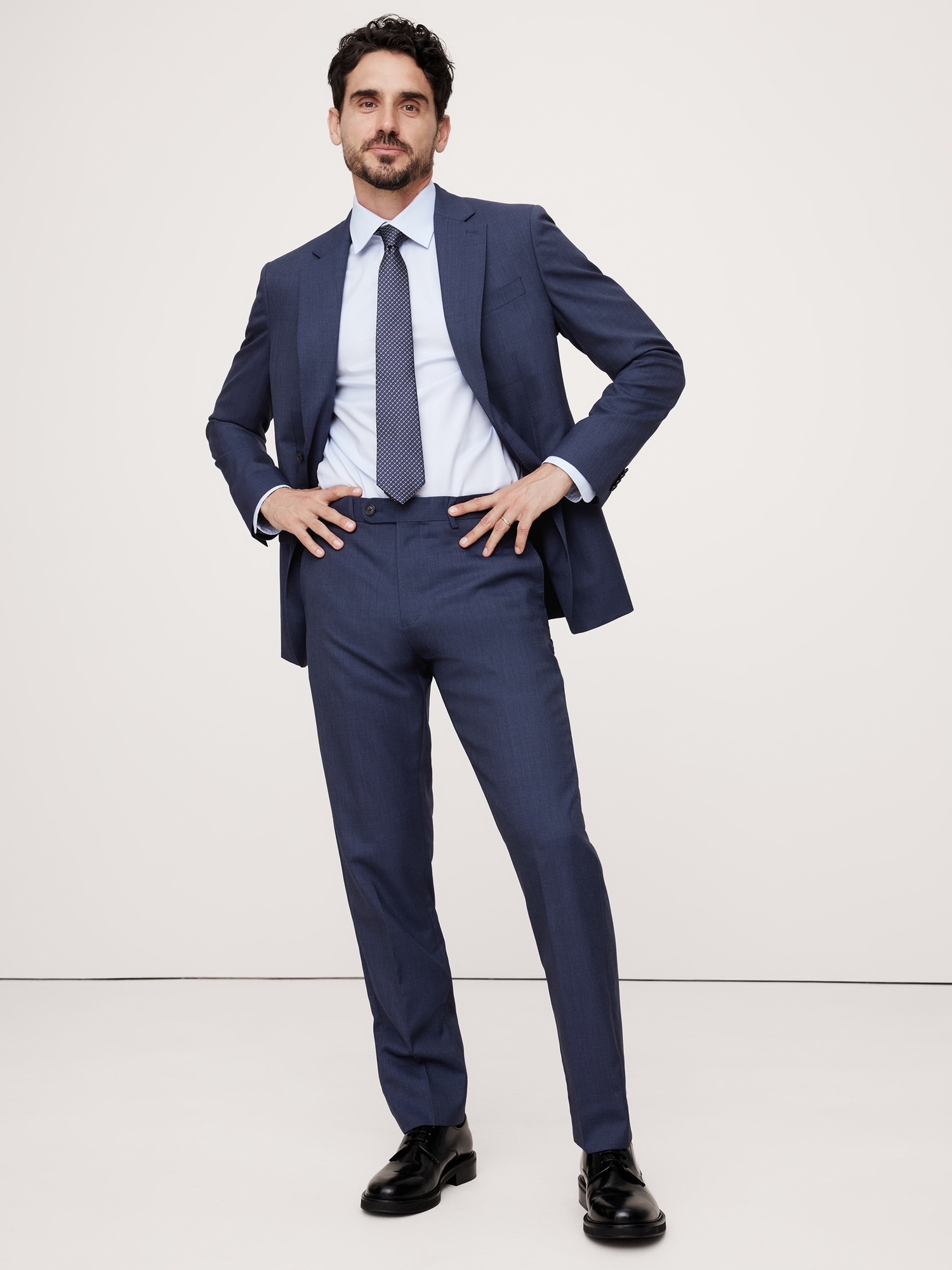 Мужские брюки Banana Republic Signature Italian Rustico Suit Pant, цвет: Синий — фото 5