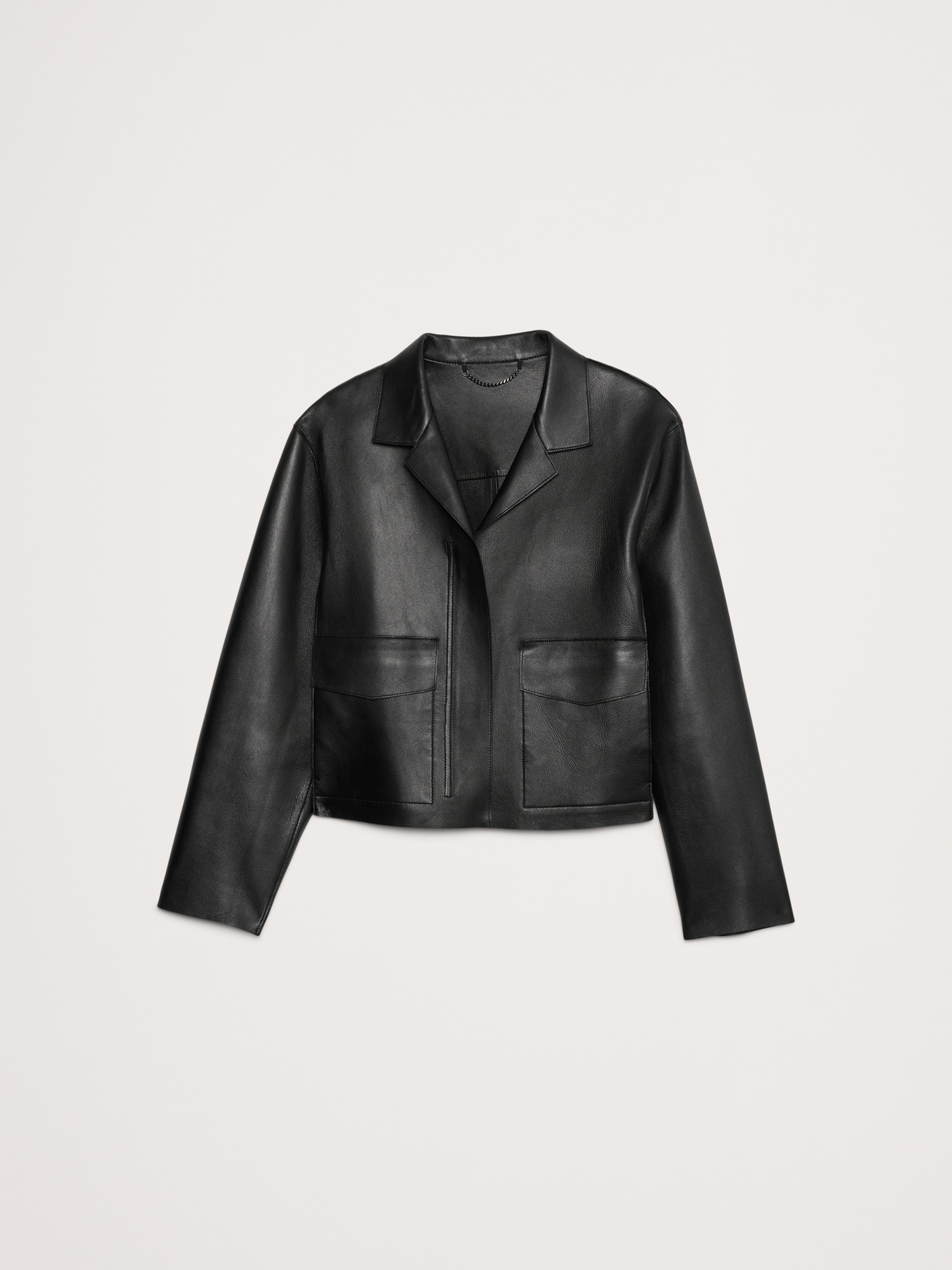 Banana republic black leather jacket hotsell