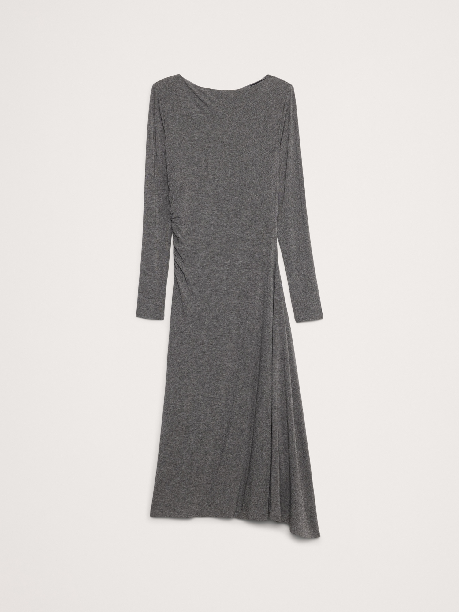 Wool-Blend Asymmetric Midi Dress