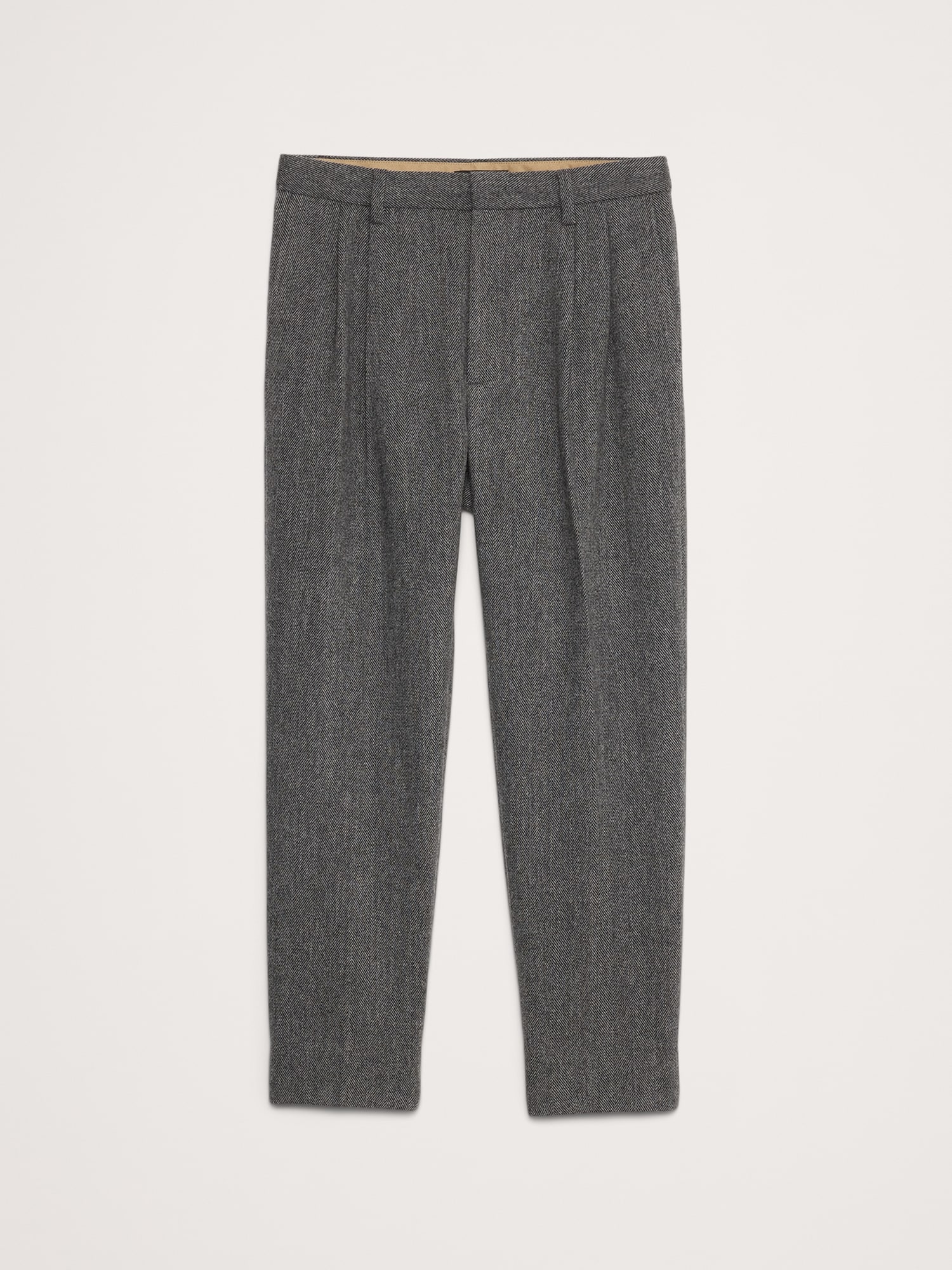 Wool-Blend Pleated Chino