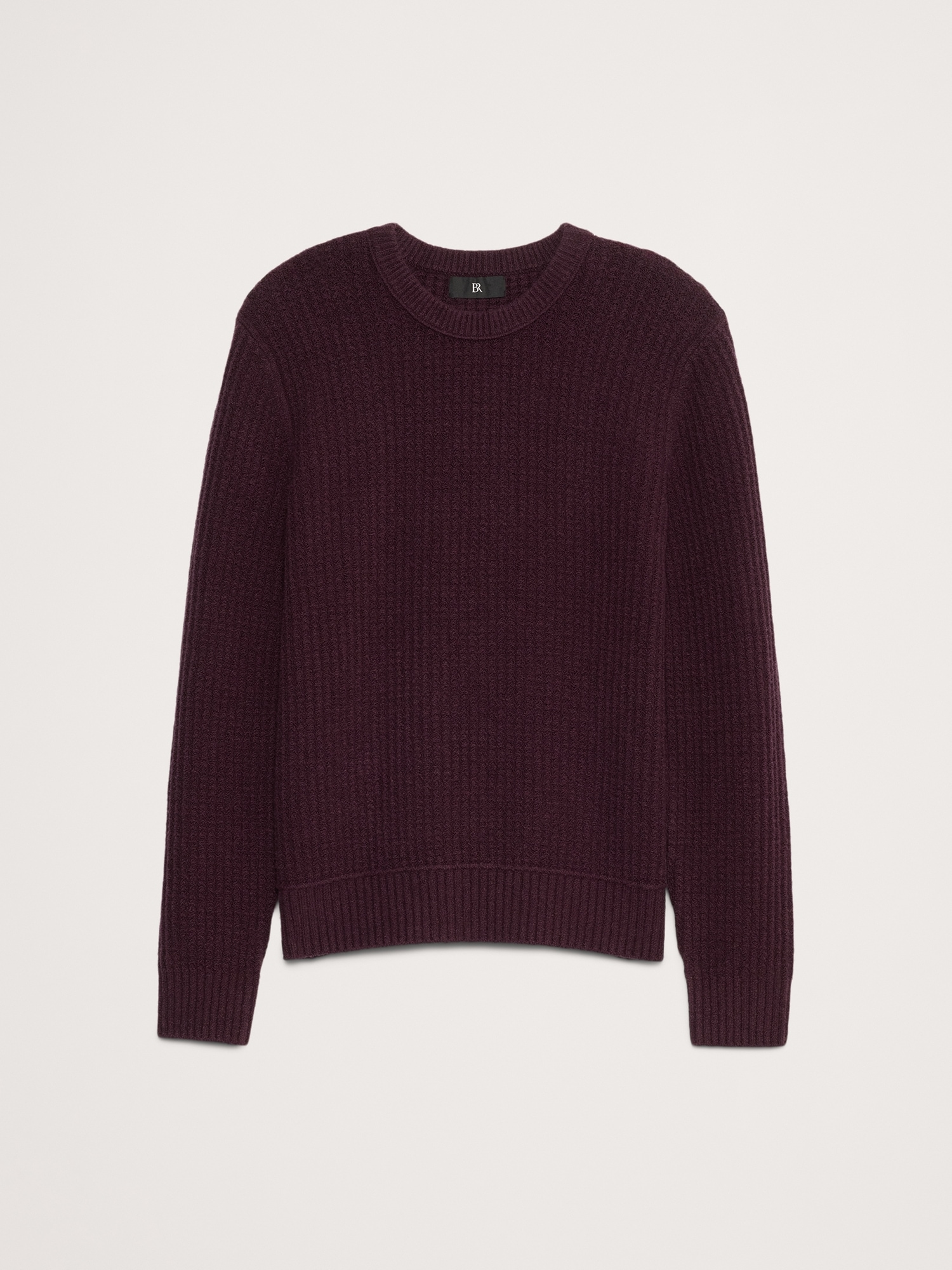 Ribbed Bouclé Crew-Neck Sweater