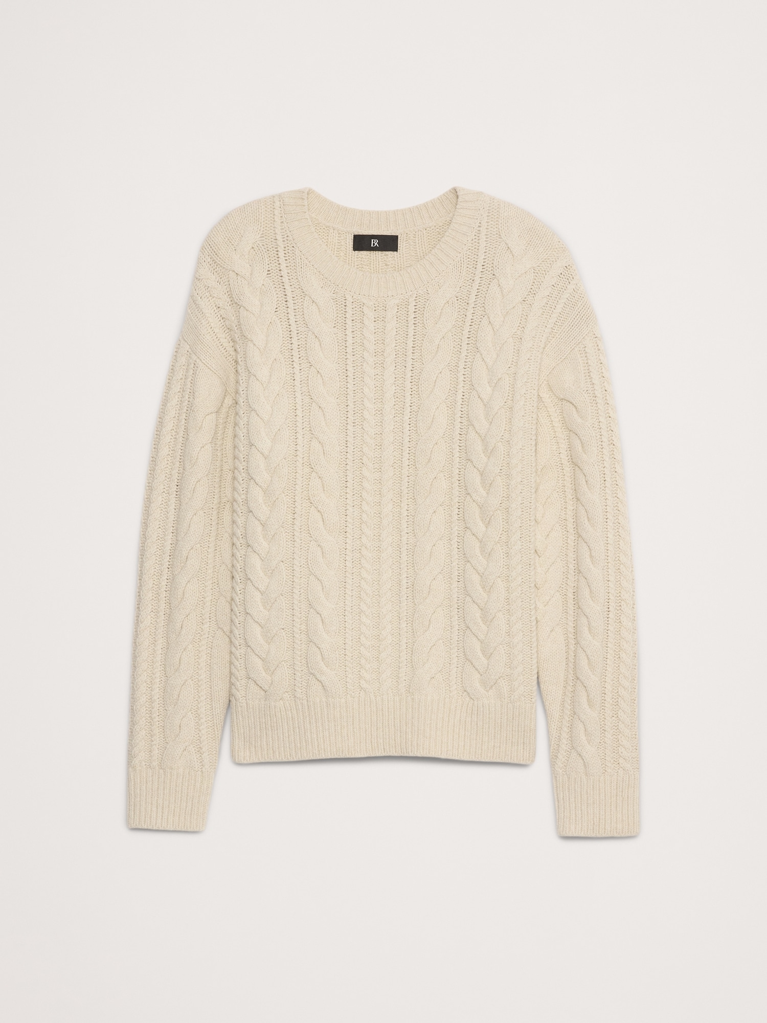 Italian Merino-Blend Cable-Knit Sweater