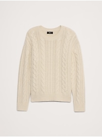 Italian Merino-Blend Cable-Knit Sweater