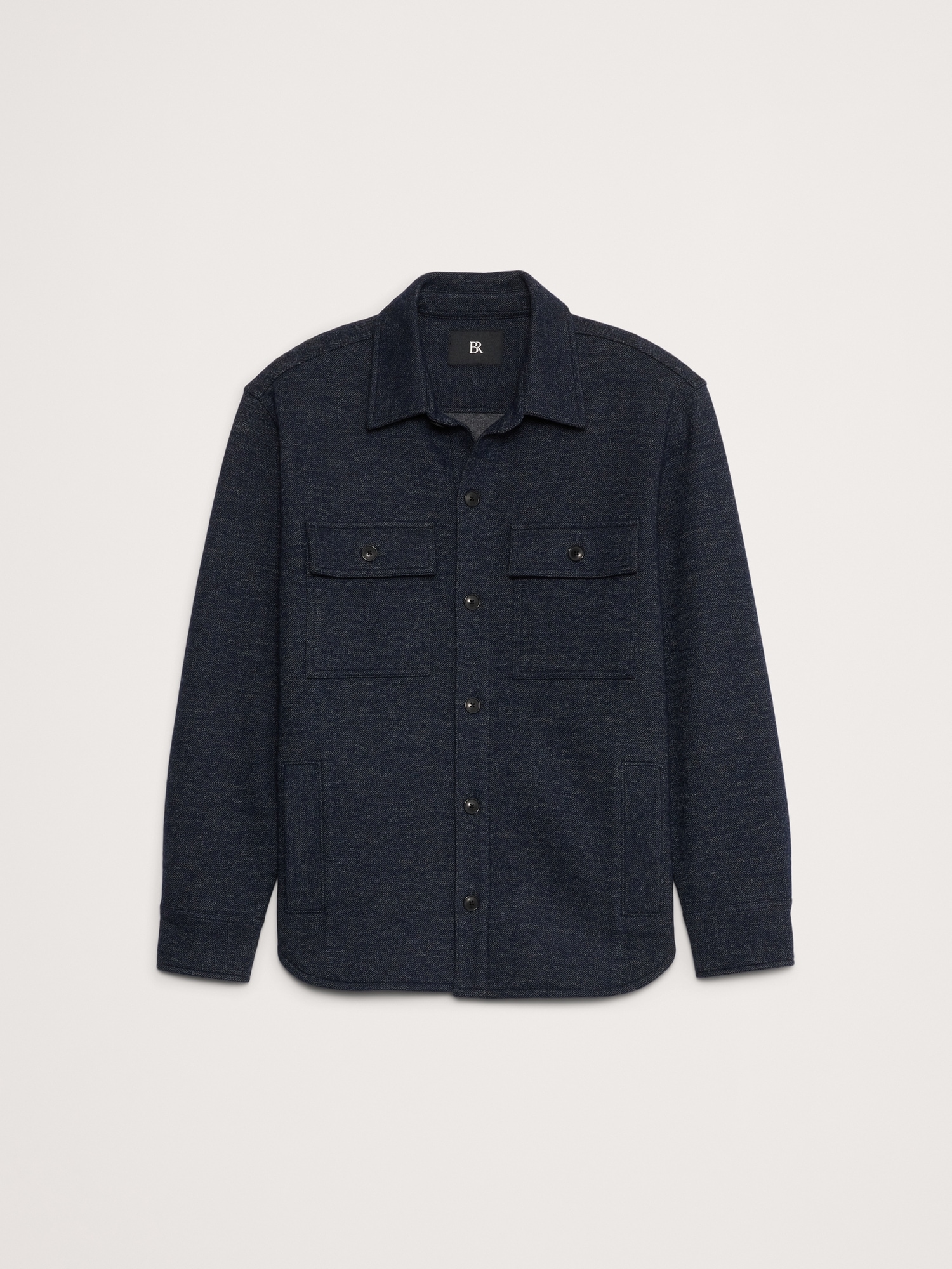 Herringbone Jacquard Shirt Jacket