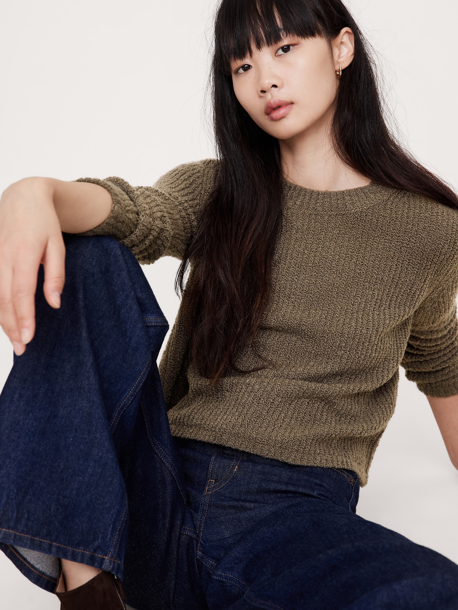 Merino-Blend Crew-Neck Sweater