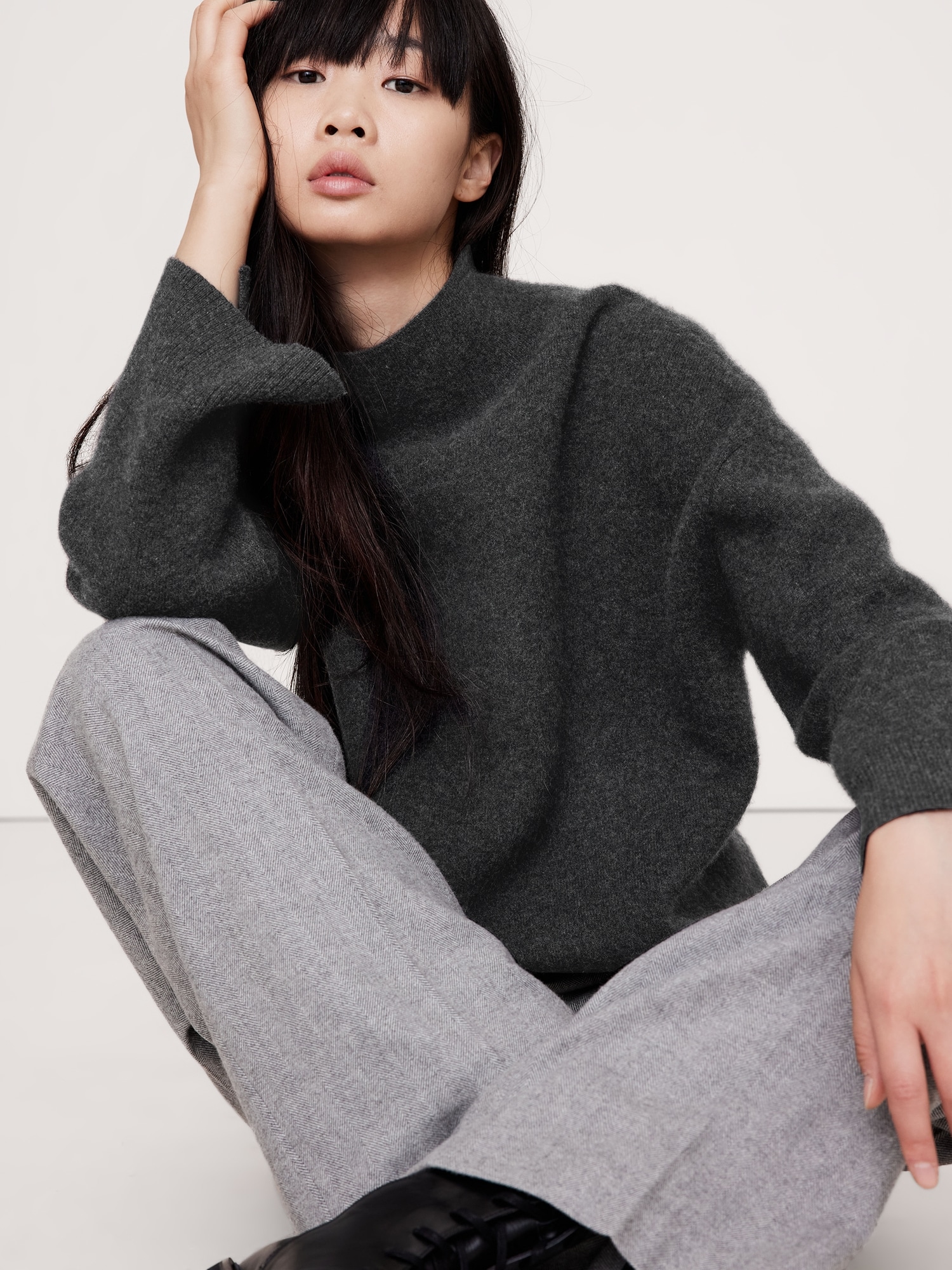 Double-Faced Cashmere Sweater with Vented Back