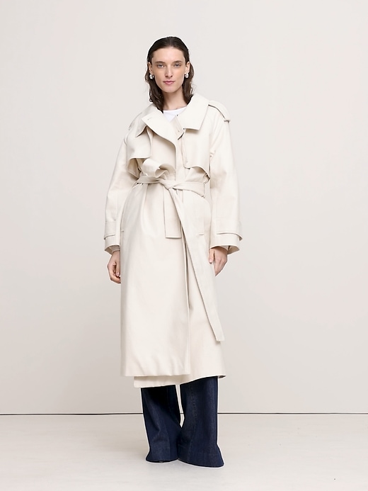 Cream fashion oversized coat