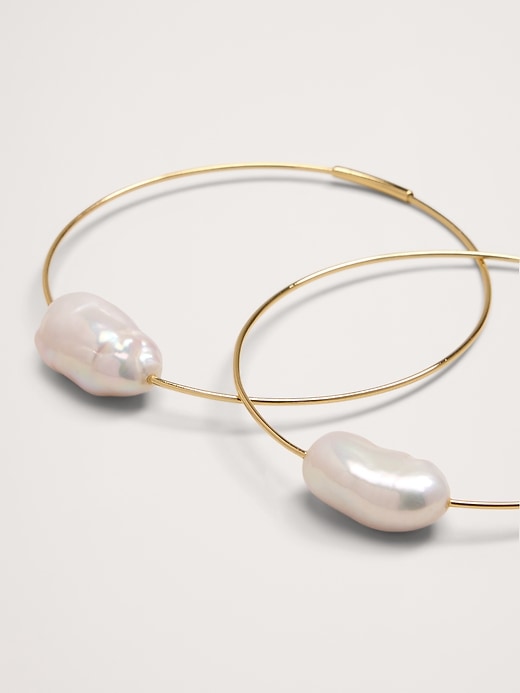 Telaio Baroque Pearl Hoop Earrings by Aureus + Argent