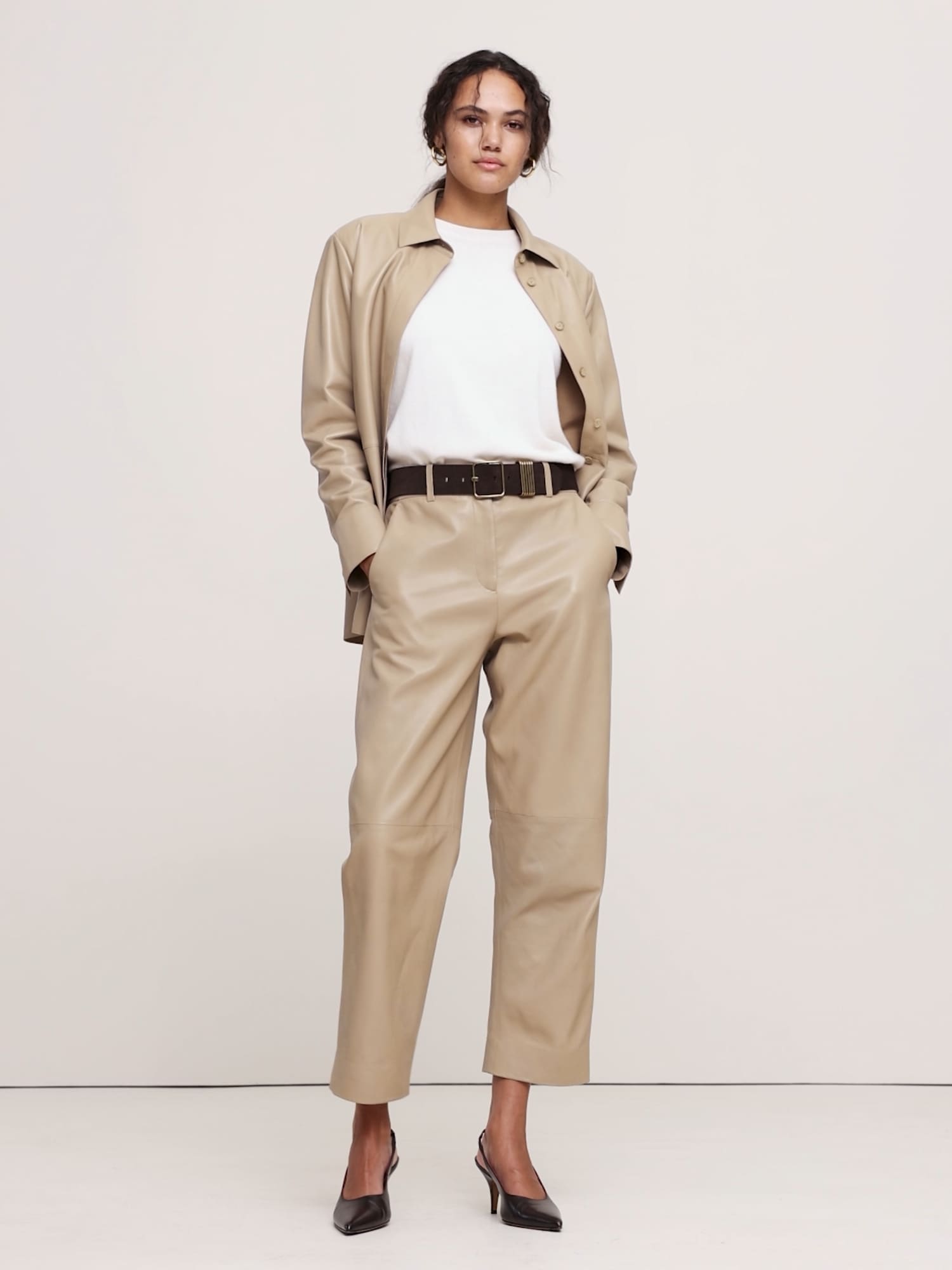 Image number 2 showing, Relaxed Leather Overshirt