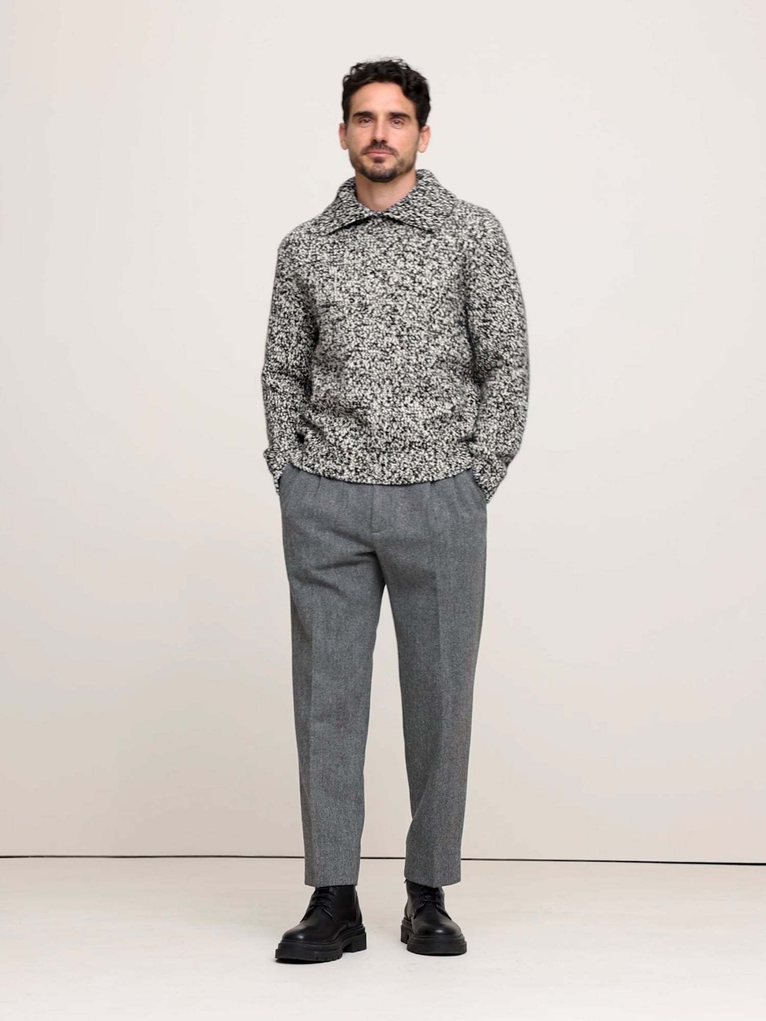 Image number 2 showing, Relaxed Cotton-Merino-Alpaca Sweater Polo
