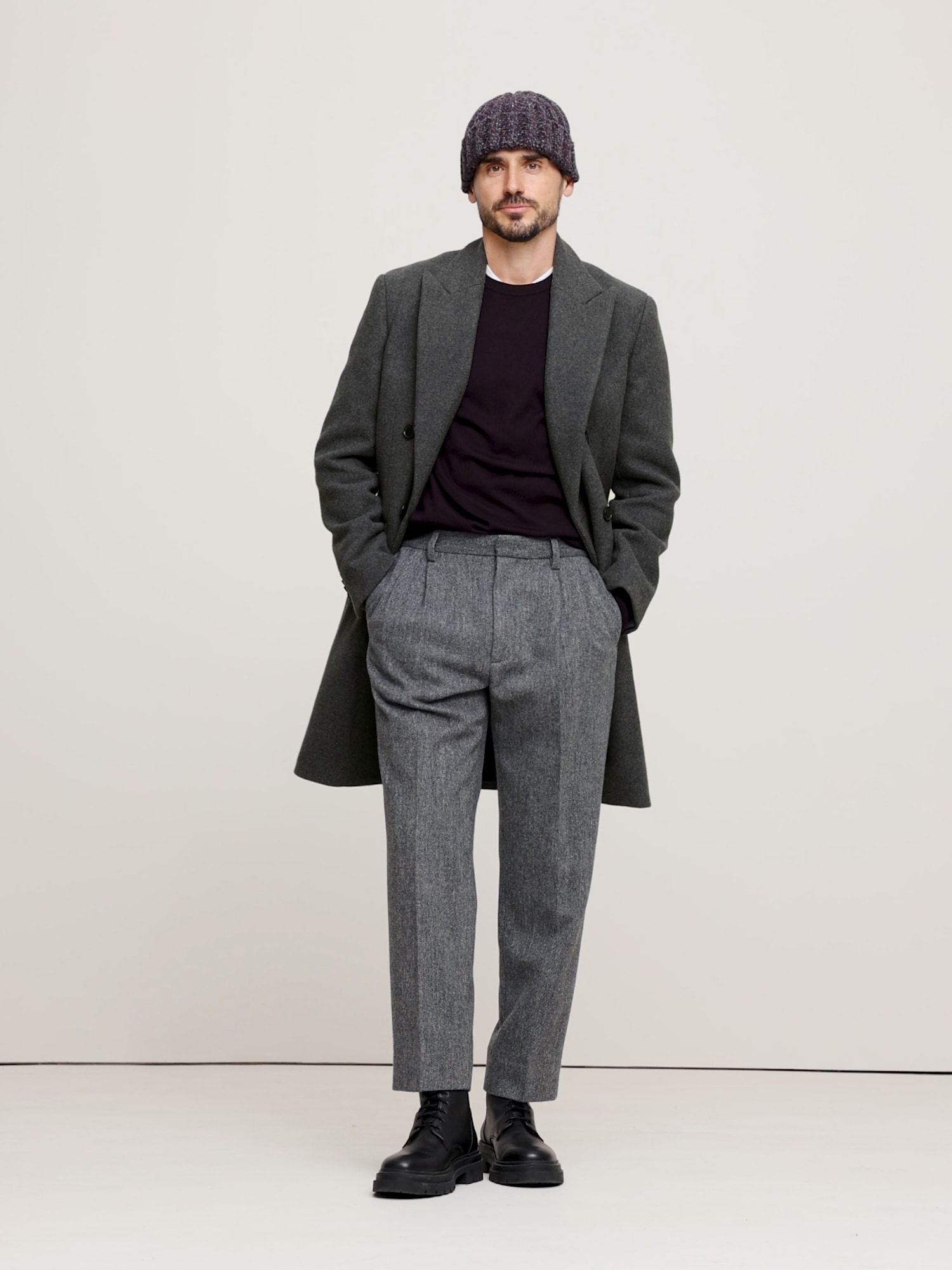 Image number 2 showing, Italian Melton Double-Breasted Topcoat