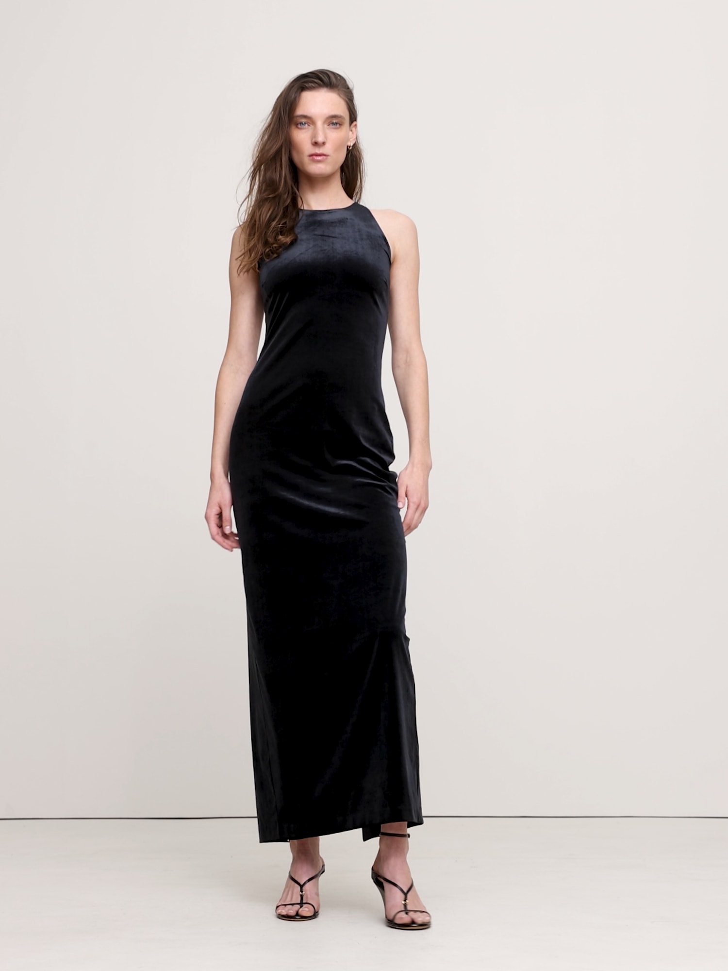 Image number 2 showing, Stretch-Velvet Maxi Dress