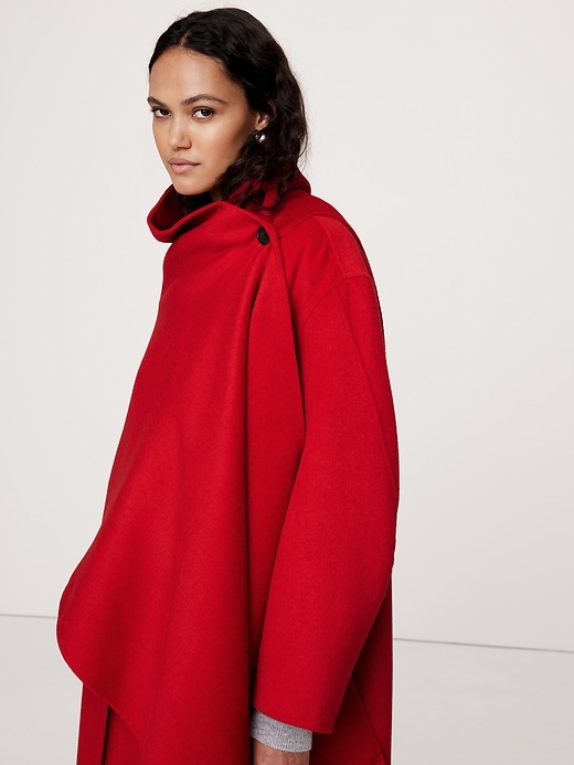 【YENN】DOUBLE FACE CAPE JACKET Oversized Double-Faced Cape Coat | Banana Republic