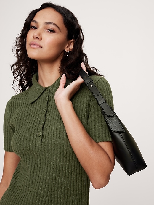 Ribbed Polo Sweater Dress | Banana Republic
