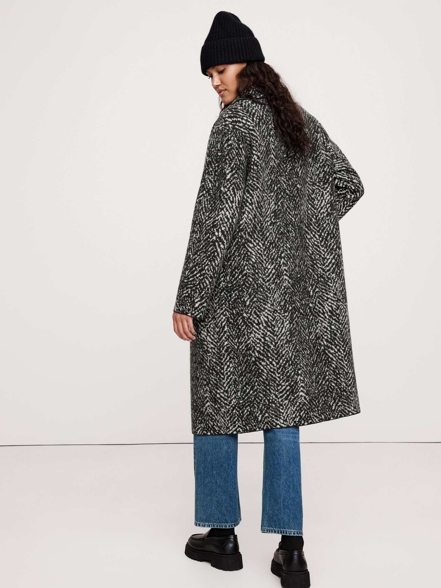 Oversized Merino Jacquard Coatigan