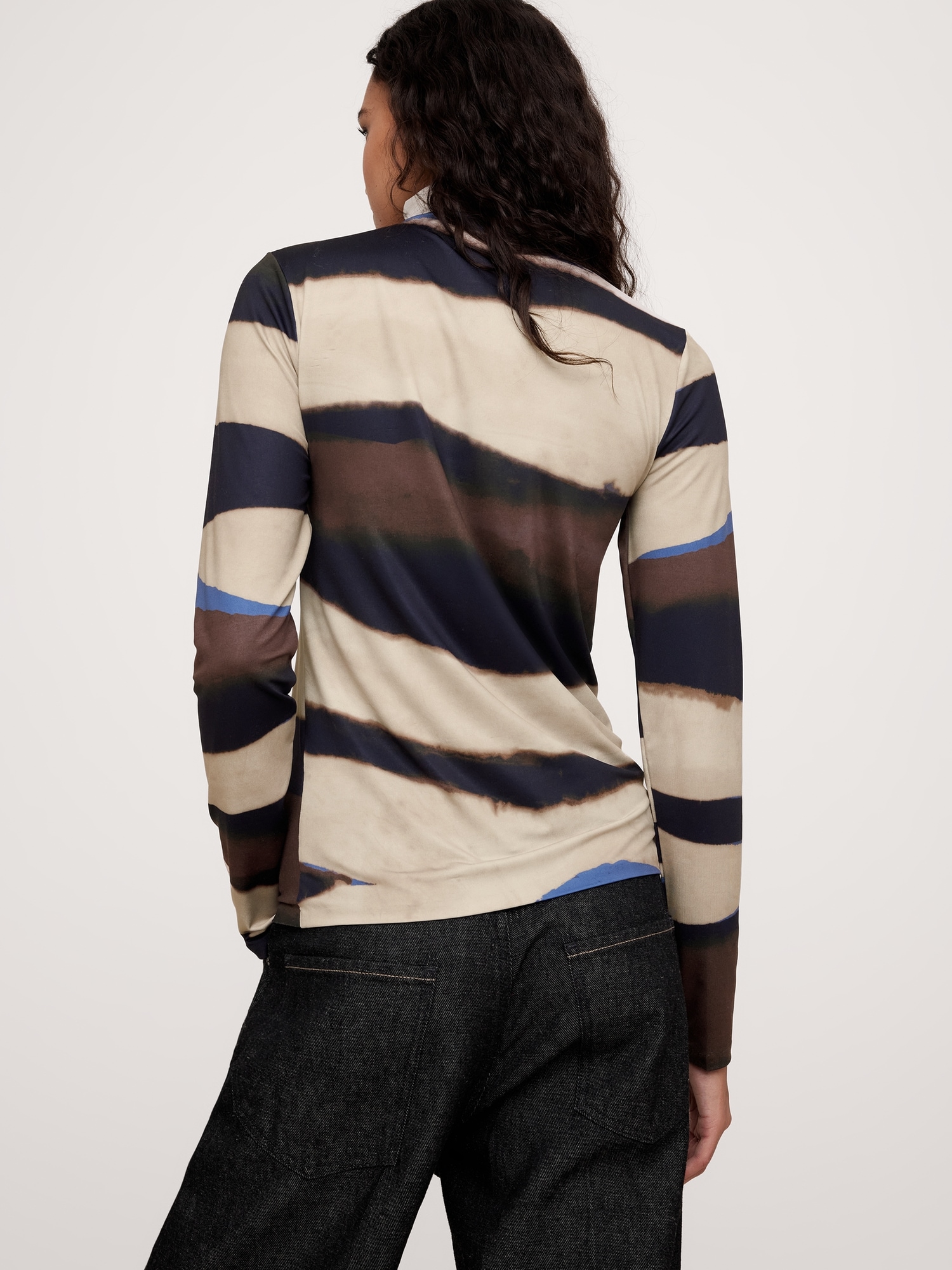 Stretch-Jersey Turtleneck Top