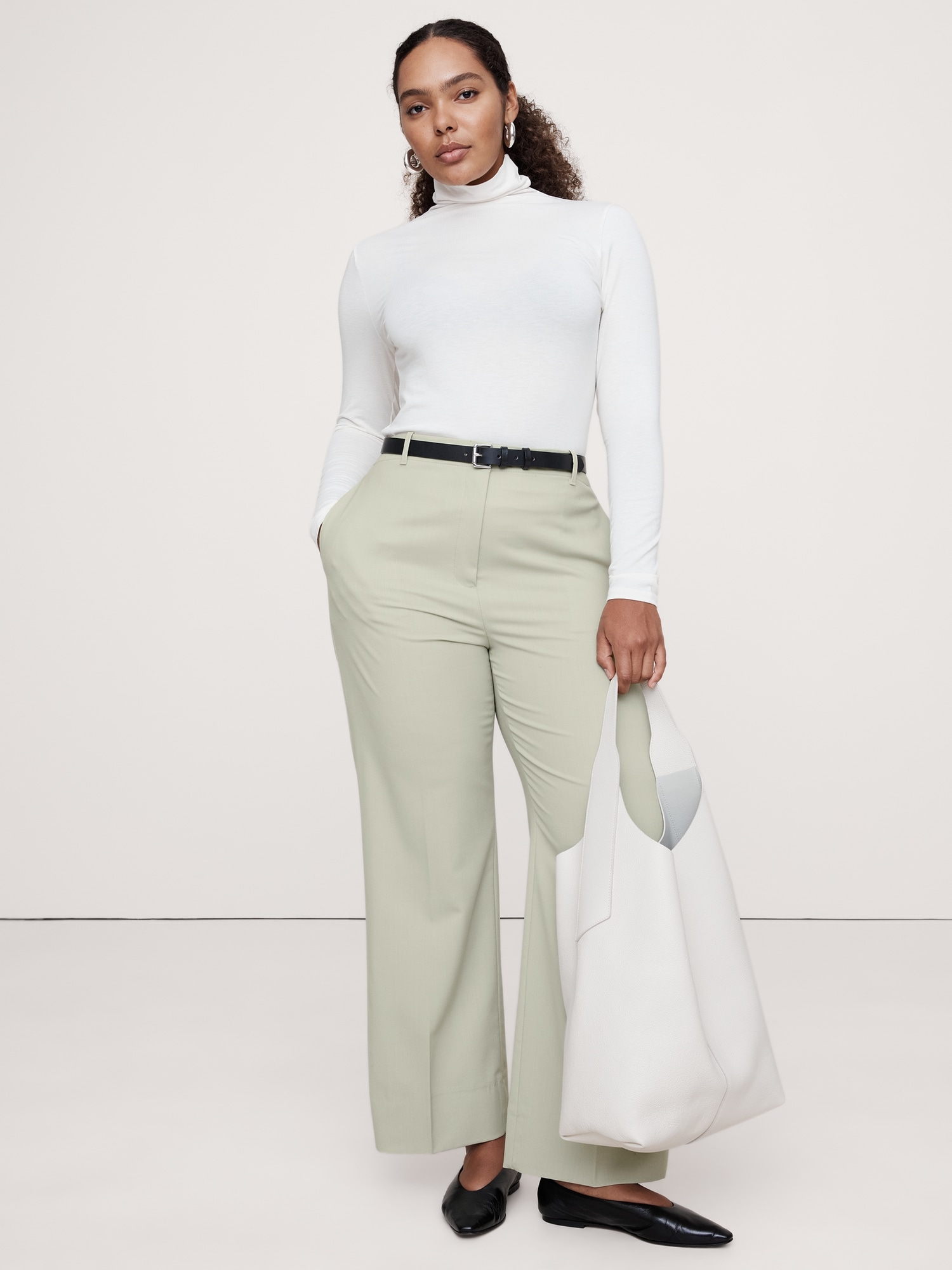 High-Rise Modern Straight Siena Italian Wool Pant