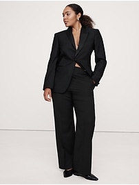High-Rise Modern Straight Siena Italian Wool Pant