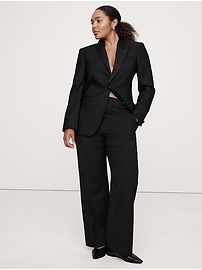 High-Rise Modern Straight Siena Italian Wool Pant