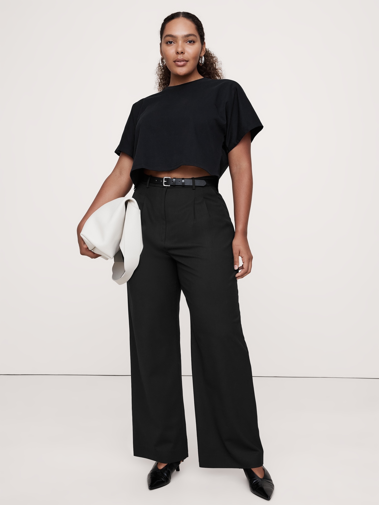 High-Rise Wide-Leg Wool Pant