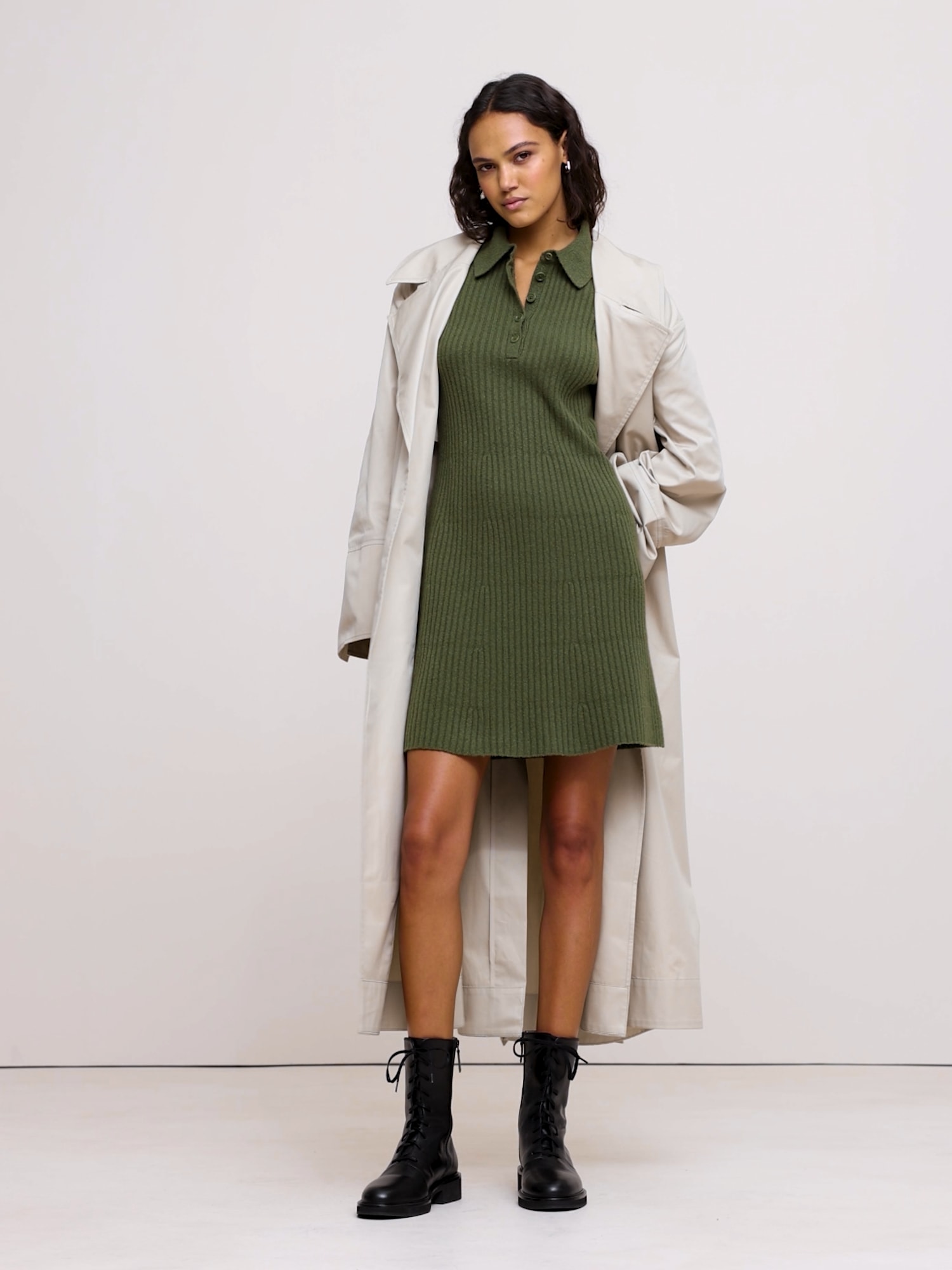 Image number 2 showing, Ribbed Polo Sweater Dress