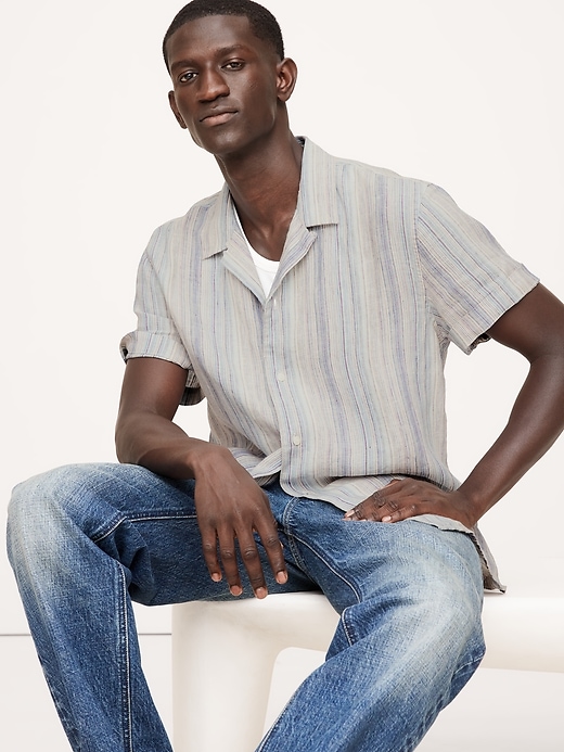 ☆BANANA REPUBLIC☆Standard-Fit Linen Resort Shirt Standard-Fit Linen Resort Shirt | Banana Republic