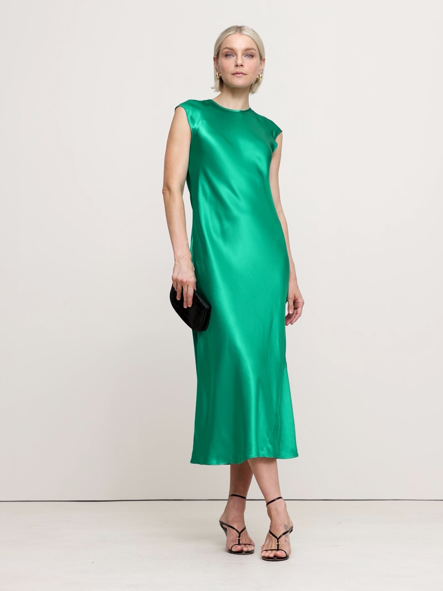 Image number 2 showing, Bias-Cut Satin Midi Dress
