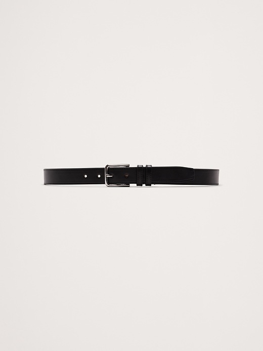 Topstitched Leather Belt