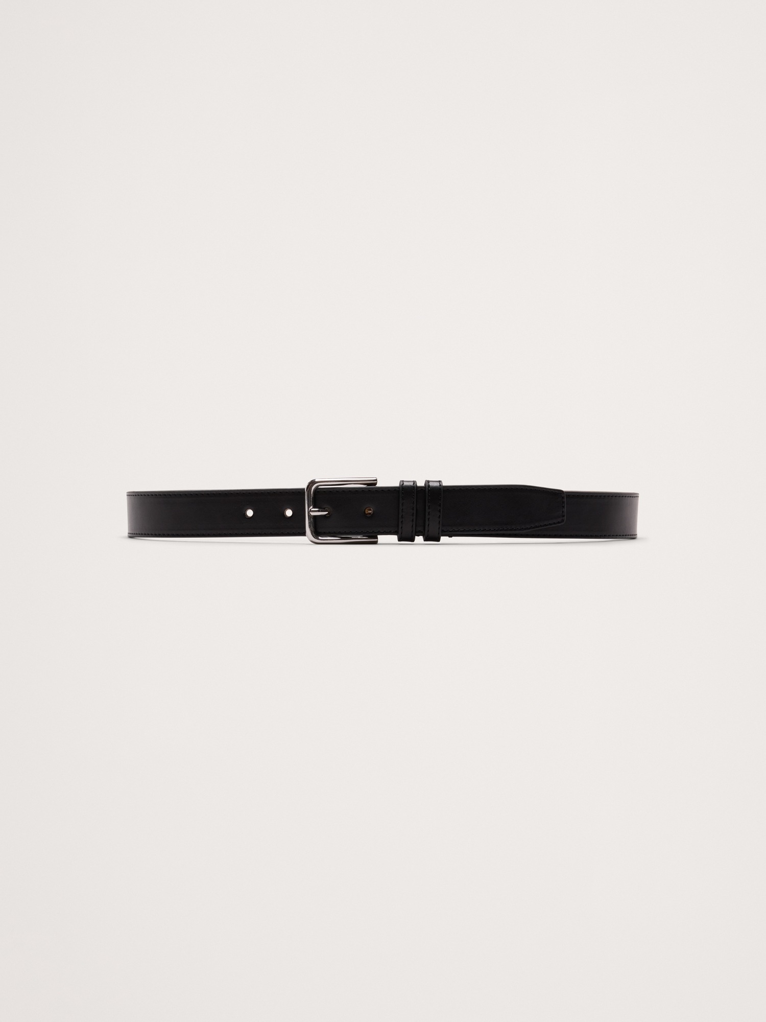 Topstitched Leather Belt
