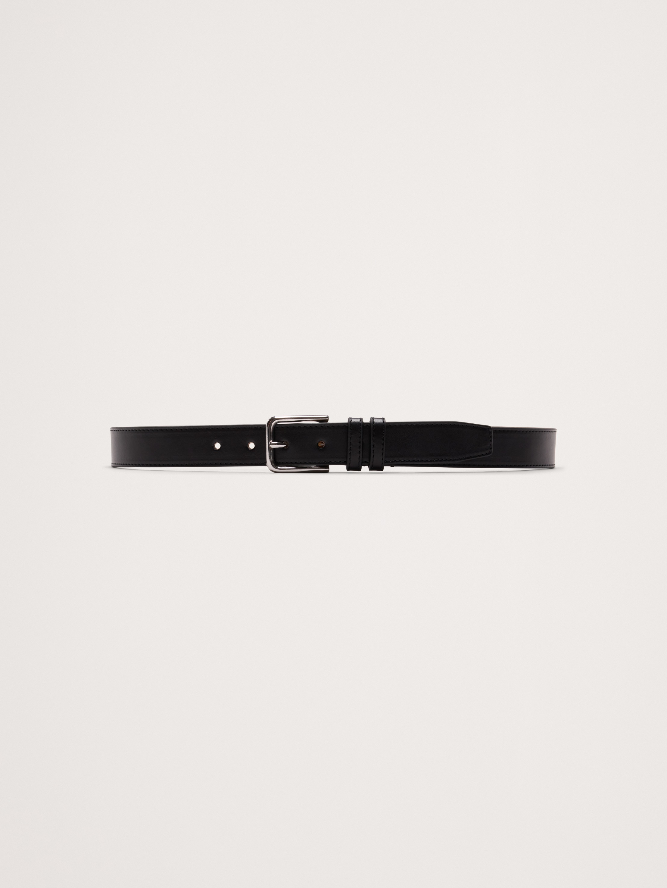 Topstitched Leather Belt