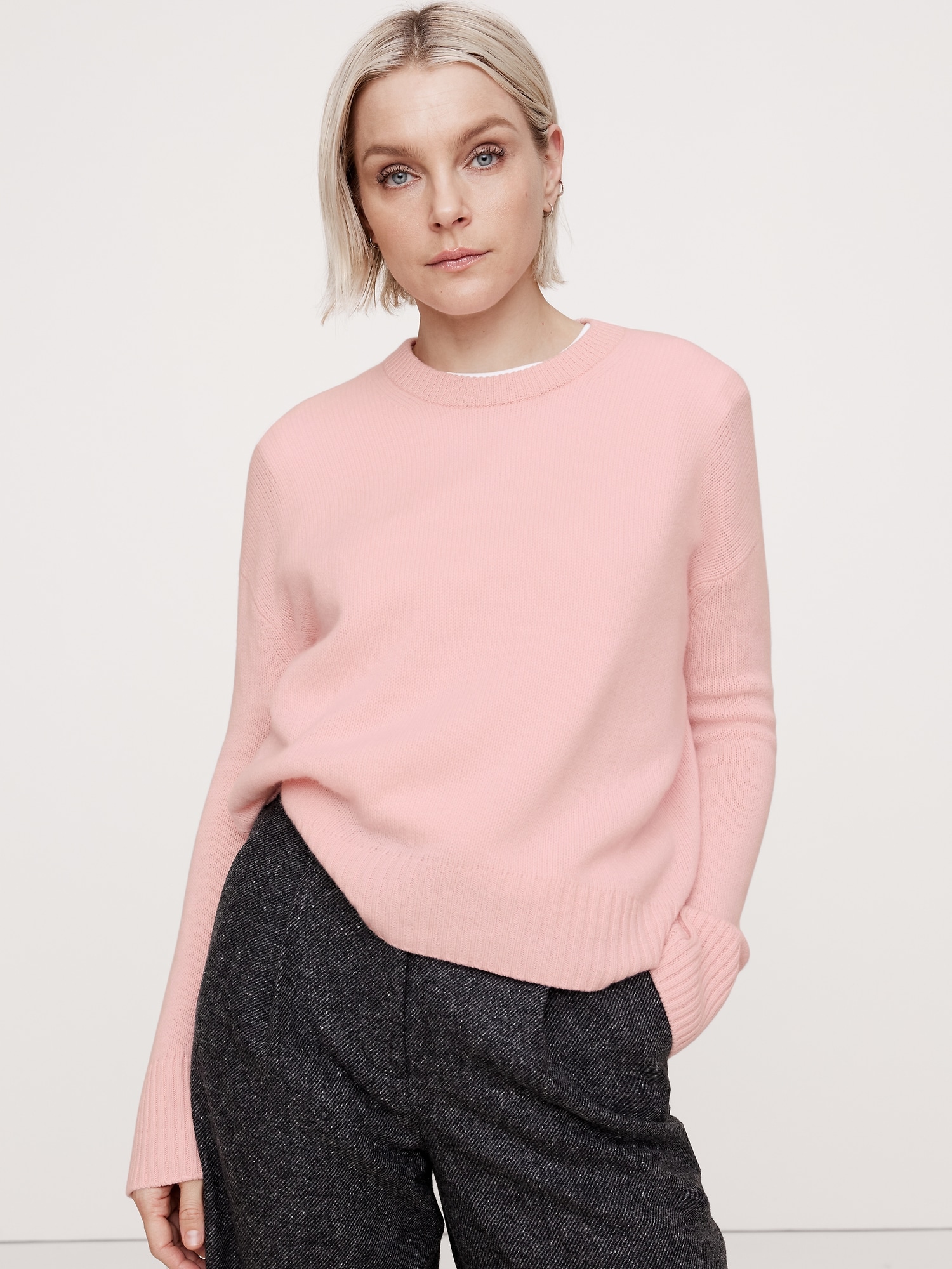 Oversized Midweight Cashmere Crew-Neck Sweater