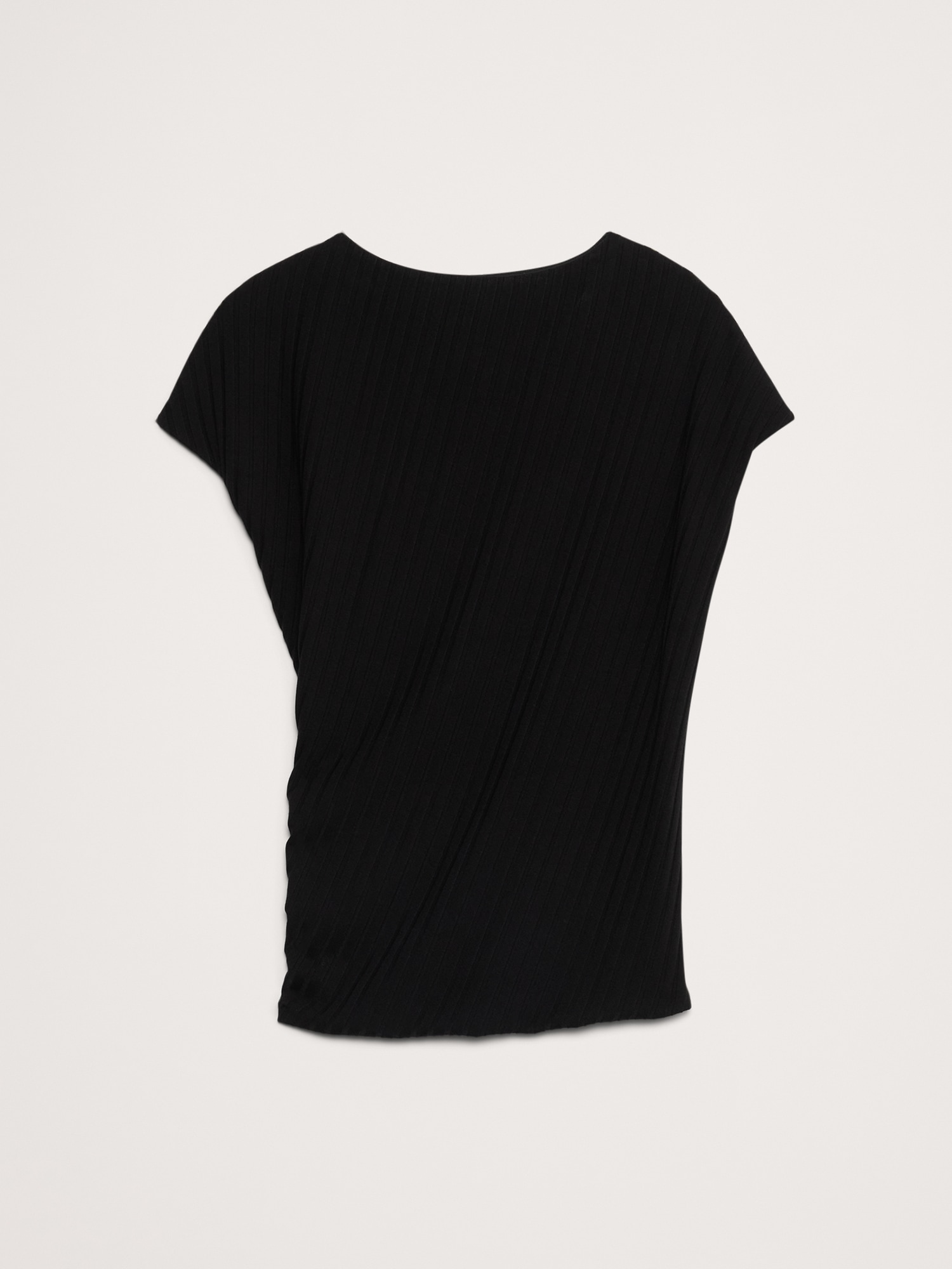 Wide Ribbed Draped Top