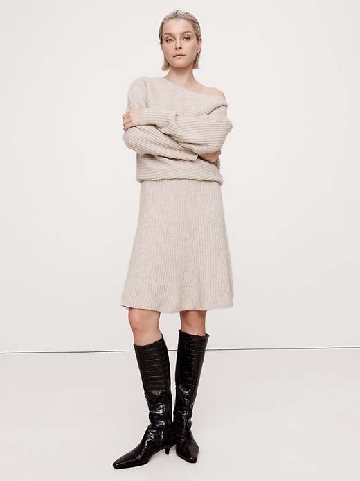 Dolman Ribbed Mini Sweater Dress | Banana Republic