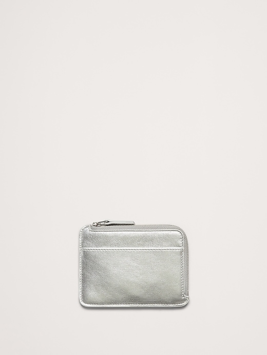 Metallic Leather Mini Wallet | Banana Republic