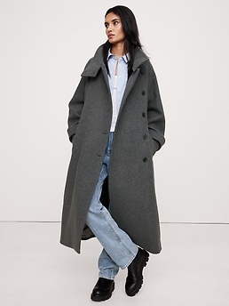 banana republic italian melton cocoon coat
