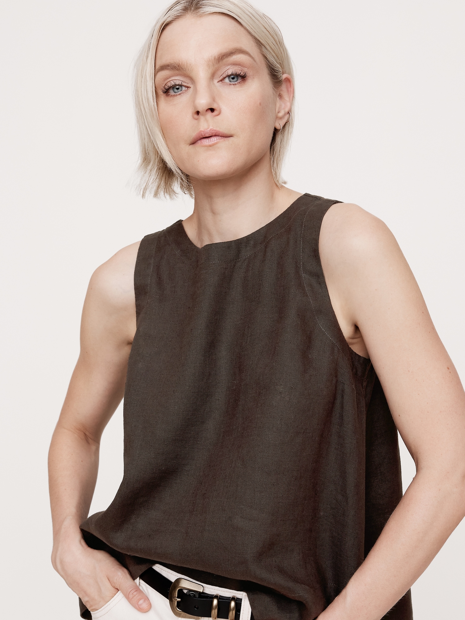 Linen Trapeze Tank