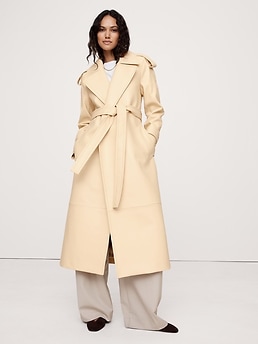 Leather Trench Coat Banana Republic